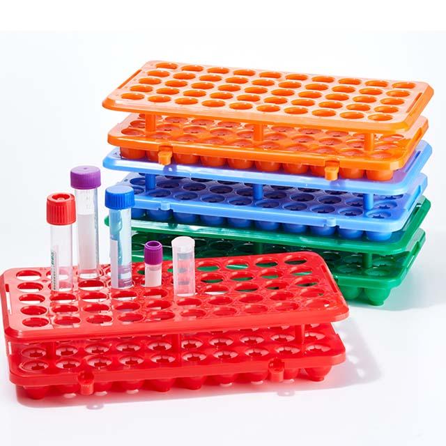 Lab Multi Function PP Centrifuge Tube Rack 50 holes*18mm Plastic Test Tube Rack Silicone Circlip 2