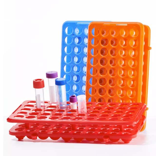 Lab Multi Function PP Centrifuge Tube Rack 50 holes*18mm Plastic Test Tube Rack Silicone Circlip 4