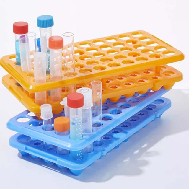 Lab Multi Function PP Centrifuge Tube Rack 50 holes*18mm Plastic Test Tube Rack Silicone Circlip 5