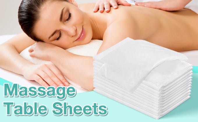 Disposable Fitted Massage Table Sheets Spa Bed Covers, Breathable Non Woven Fabric Massage Table Protective Cover 0