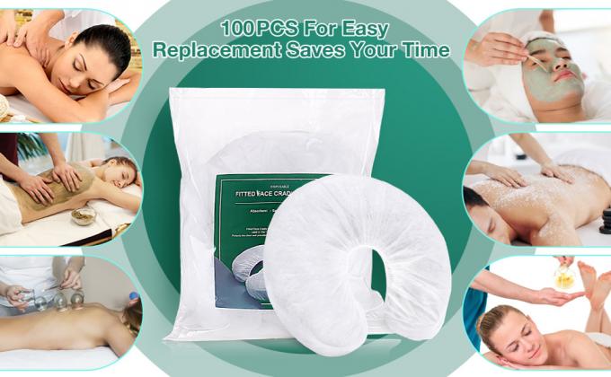 Disposable Face Cradle Covers, Non-Woven U-Shaped Massage Pillow Covers, Fitted Face Pillow Cushion, Non-Sticking 5