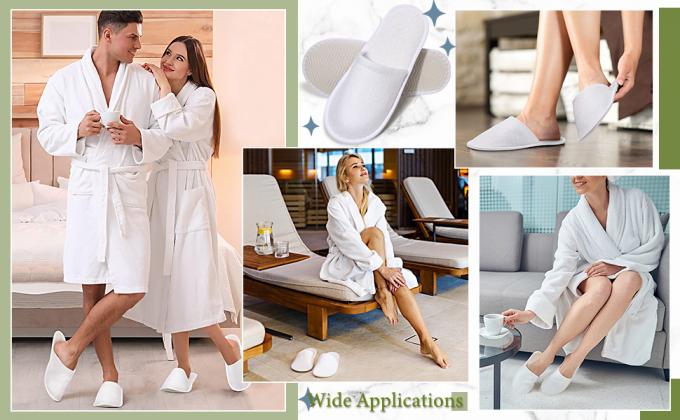 Disposable Slippers, Closed Toe SPA Slippers Non-Slip Slippers Comfortable Individually Wrapped Guest Slippers 6