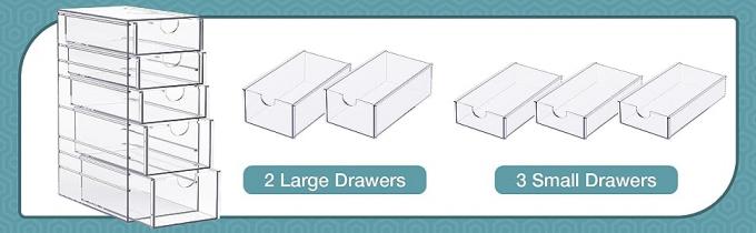 Clear Containers For Hair Accessory Organizing, Plastic Hair Accessory Organizer Box With 5 Drawers, Hair Accessory 1