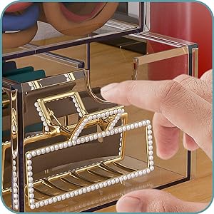 Clear Containers For Hair Accessory Organizing, Plastic Hair Accessory Organizer Box With 5 Drawers, Hair Accessory 2