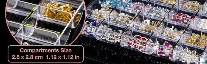 Plastic Nail Art Decorations Container, Transparent Plastic Organizer Box, Clear Storage Container Jewelry Box 1