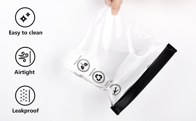 Quart Size Zipper Bags- Triple-sealed Seam Leakproof Clear Cosmetic Bag for Liquids & Makeup- Portable Travel Size 1