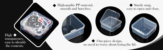 Mini Clear Plastic Beads Storage Box Small Empty Organizer Box with Hinged Lid for Storage of Small Items, Jewelry 1