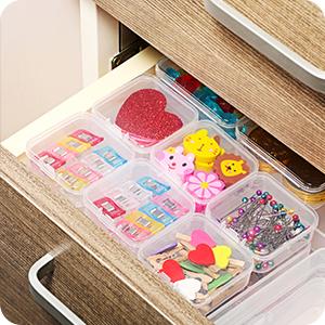 Mini Clear Plastic Beads Storage Box Small Empty Organizer Box with Hinged Lid for Storage of Small Items, Jewelry 5
