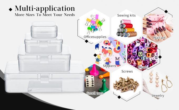 Mini Clear Plastic Beads Storage Box Small Empty Organizer Box with Hinged Lid for Storage of Small Items, Jewelry 7