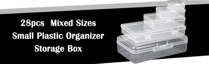 Organizer Storage Box, Rectangular Empty Mini Clear Plastic Organizer Storage Box Containers with Lids Small Items 0