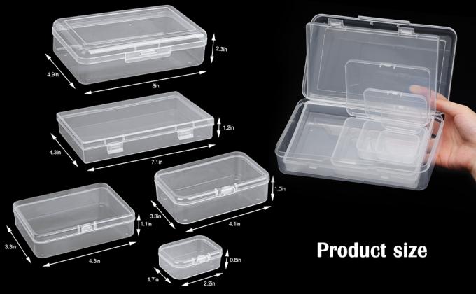 Organizer Storage Box, Rectangular Empty Mini Clear Plastic Organizer Storage Box Containers with Lids Small Items 1