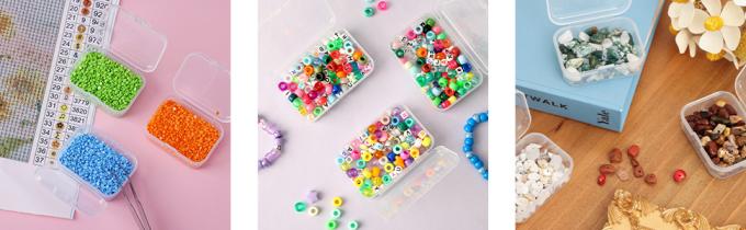 Organizer Storage Box, Rectangular Empty Mini Clear Plastic Organizer Storage Box Containers with Lids Small Items 2