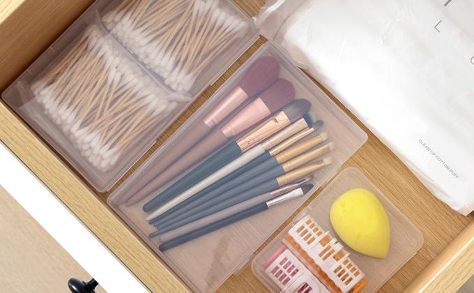 Organizer Storage Box, Rectangular Empty Mini Clear Plastic Organizer Storage Box Containers with Lids Small Items 3