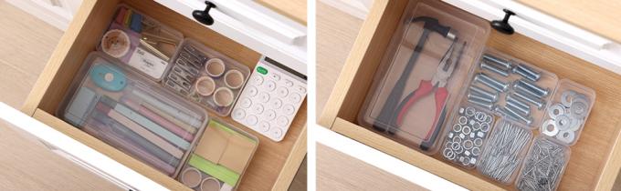 Organizer Storage Box, Rectangular Empty Mini Clear Plastic Organizer Storage Box Containers with Lids Small Items 4