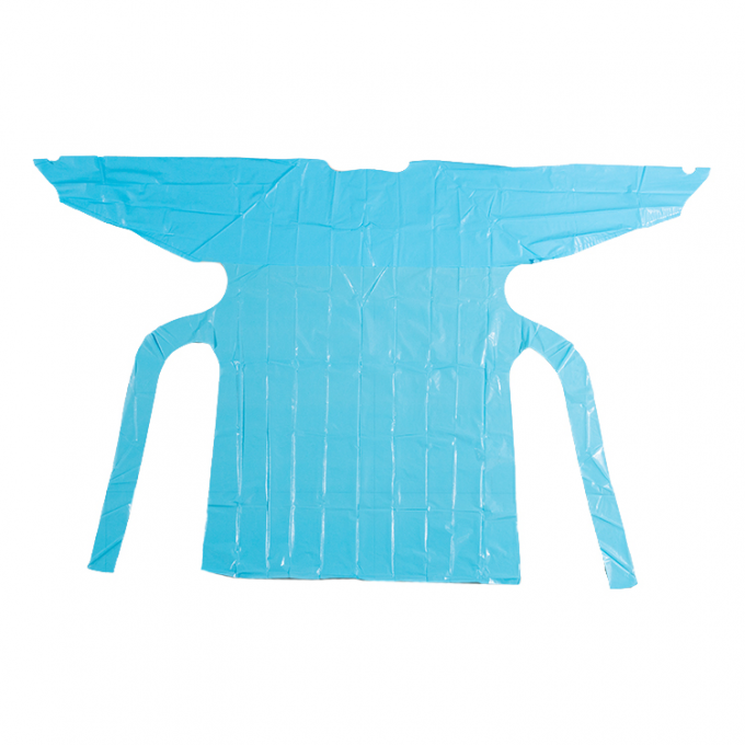 CPE GOWN, PLASTIC MEDICAL DISPOSABLE APRONS FOR DOCTOR, BIOHAZARD APRON, SURGICAL APRON, LOGO CUSTOMIZED EXAM APRON 1