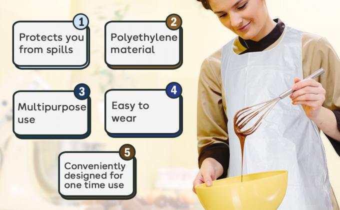 Products Disposable Heavy Weight Plastic/Poly Apron 46 inches x 28 inches - 2 Mil - For Cooking and Arts n' Crafts 0