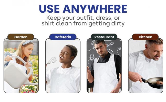 Products Disposable Heavy Weight Plastic/Poly Apron 46 inches x 28 inches - 2 Mil - For Cooking and Arts n' Crafts 1