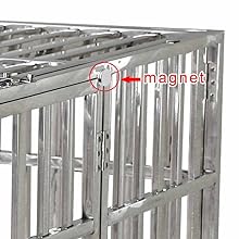 47 Inch Heavy Duty Stainless Steel Dog Cage High Anxiety Indestructible and Escape-Proof Dog Crate Kennel for Large 3