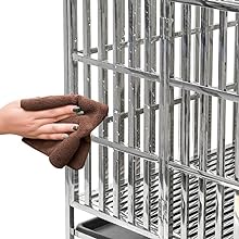 47 Inch Heavy Duty Stainless Steel Dog Cage High Anxiety Indestructible and Escape-Proof Dog Crate Kennel for Large 4
