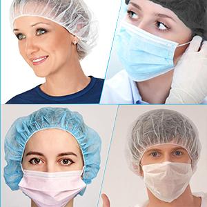 Bouffant Caps Disposable Shower Cap Custom Hotel Amenity Bath Spa Hair Cap Waterproof Disposable White Head Cap 4