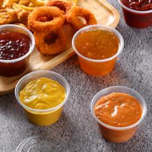 Portion Cups With Lids, Small Plastic Containers with Lids, Airtight Stackable Souffle Cups, Jello Shot Cups, Sauce 7