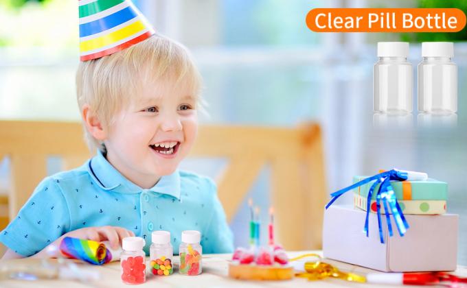 Clear Pill Bottle Plastic Medicine Bottle Empty Reagent Bottle Chemical Containers With Caps For Liquid Solid Powder 0