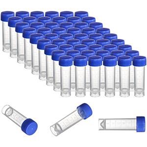 Set Of 100 Plastic Test Tubes With Lids, 5 Ml Graduated Shot Tubes With Screw Caps Small Vials Container For Liquid 2