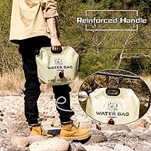 Collapsible Water Storage Carrier - 1.9 Gallon Portable Container with Spigot, Camping Water Bag for Outdoors Hiking 1