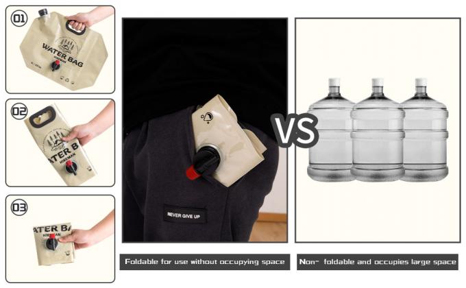 Collapsible Water Storage Carrier - 1.9 Gallon Portable Container with Spigot, Camping Water Bag for Outdoors Hiking 5