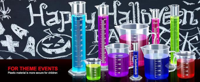 Plastic Graduated Cylinders& Plastic Beakers, Plastic Graduated Cylinders 10ml 25ml 50ml 100ml 250ml & 5pcs 1
