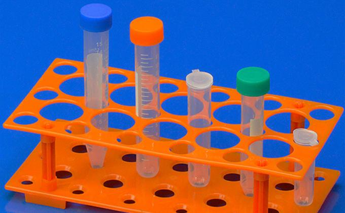 Test Tube Rack, Centrifuge Tube Holder (2 Pack - Blue and Orange) for 10ml, 15ml, 50ml, Detachable Plastic Stand 3