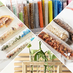 Plastic Test Tubes With Rack And Caps, 16 X 100mm With Holder For Scientific Experiments, Beads Liquid 3