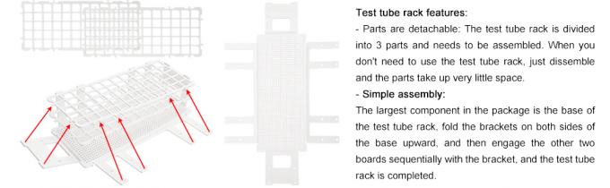 Plastic Test Tubes With Rack And Caps, 16 X 100mm With Holder For Scientific Experiments, Beads Liquid 5