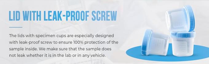 Supply Specimen Cups with Lids-Leak Proof Lid- High Quality Latex Free Polypropylene Plastic- Non-Sterile- 25 4oz 2