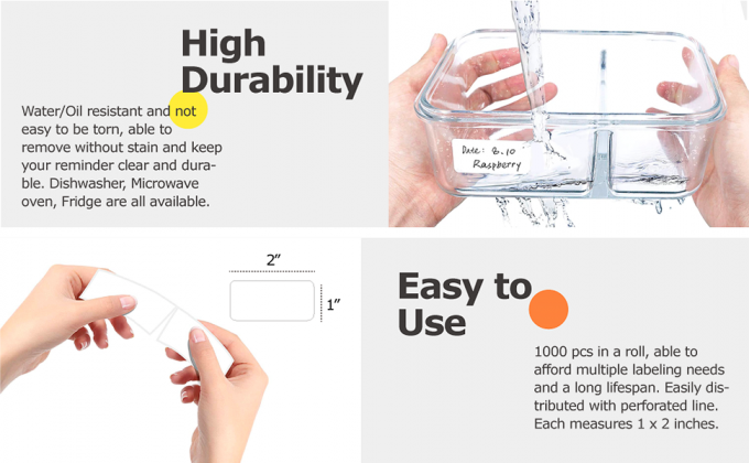 1000 Blank Removable Freezer Labels Water Oil Resistant with Perforation Line for Containers Jars Pantry Organizati 1