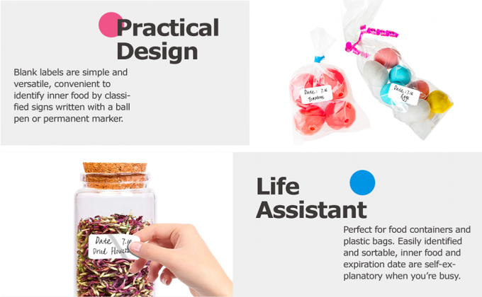 1000 Blank Removable Freezer Labels Water Oil Resistant with Perforation Line for Containers Jars Pantry Organizati 2