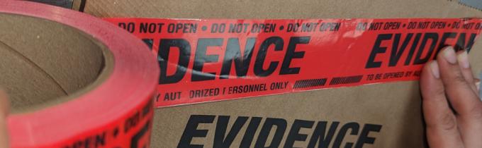 Crime Scene Red Evidence Box Sealing Tape Evidence Box Sealing Tape Packaged In An Evidence Bag 1