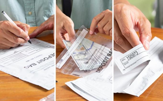 Clear Deposit Bags, Tamper-Evident Bags, Security Bank Pocket, Transportation | Sequential Barcodes | Tamper-Evident 1