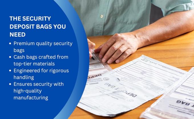 Clear Deposit Bags, Tamper-Evident Bags, Security Bank Pocket, Transportation | Sequential Barcodes | Tamper-Evident 3