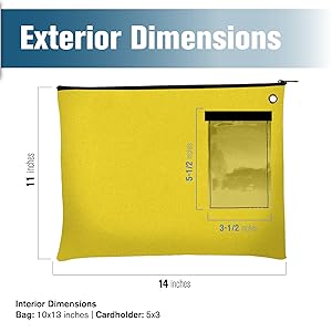 Canvas Interoffice Mailer, 14 oz. | 14W x 11H | Transit Bag | Large Zipper Bag with Grommet | Use with Padlock 3