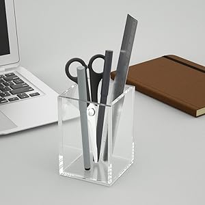 Acrylic Box, C;Ear Box Pen Holder Medical Pack,Clear Desktop Pencil Cup Stationery Organizer For Office Desk Accessory 3