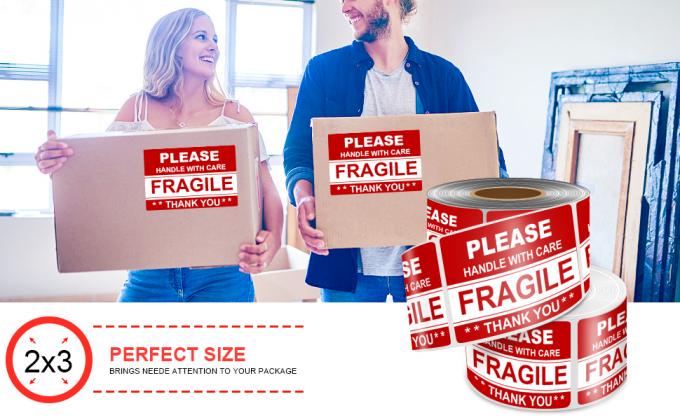 3 X 2 Inch Handle With Care Fragile Stickers For Shipping Moving Glass 500 Permanent Adhesive Fragile Labels 0