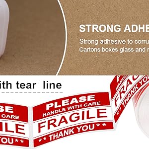 3 X 2 Inch Handle With Care Fragile Stickers For Shipping Moving Glass 500 Permanent Adhesive Fragile Labels 1