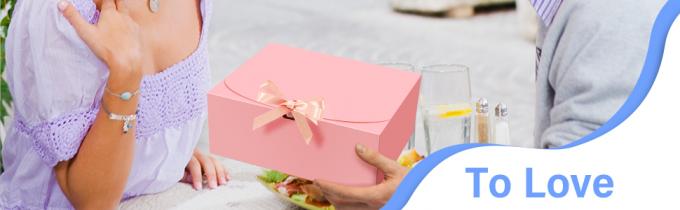 Gift Boxes With Lids, Pink 10X8X4 Inch Gift Boxes, Bridesmaid Proposal Box With Ribbon, Kraft Paper Boxes For Wedding 3
