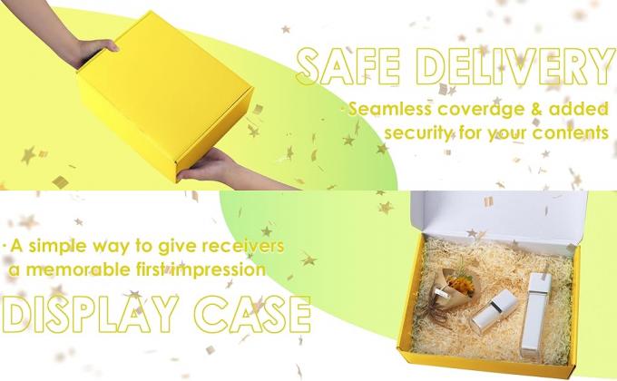 Yellow Shipping Boxes, Cardboard Gift Boxes With Lids For Wrapping Giving Women Men Presents, Corrugated Mailer 1