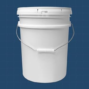 5 Gallon White Bucket & Lid - Durable 90 Mil All Purpose Pail - Food Grade - BPA Free Plasti (5 Gal. W/Lids - 6pk) 0