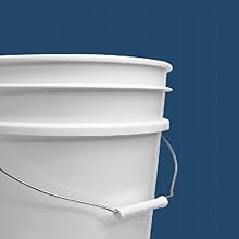 5 Gallon White Bucket & Lid - Durable 90 Mil All Purpose Pail - Food Grade - BPA Free Plasti (5 Gal. W/Lids - 6pk) 2