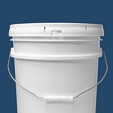 5 Gallon White Bucket & Lid - Durable 90 Mil All Purpose Pail - Food Grade - BPA Free Plasti (5 Gal. W/Lids - 6pk) 3