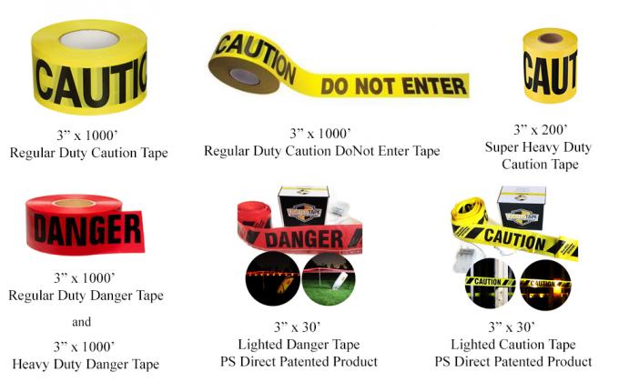 Biohazard Warning Tape with Black Imprint, Legend "Biohazard - Peligro Biologico" 55 yd. Length x 2" Width 10
