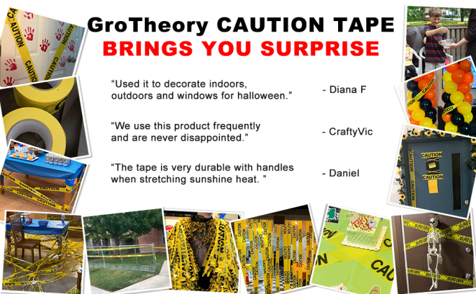 Biohazard High Visibility Tape Halloween Decoration Tape for Haunted Houses, Yard Décor, Parties | Caution 1